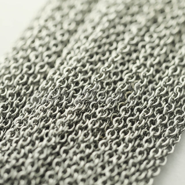 32 feet Stainless Steel Small Dainty Cable Chain SOLDERED -  2x2.5mm 1.95mm width  SOLDERED - ST225S