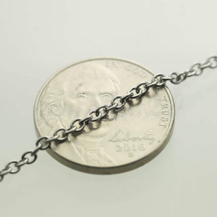 3 feet Stainless Steel Small Dainty Cable Chain SOLDERED -  2x2.5mm 1.95mm width  SOLDERED - ST225S