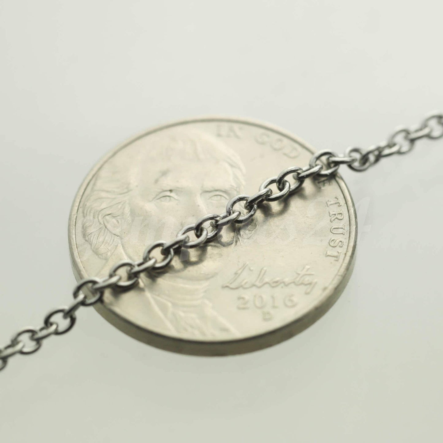 100 feet Stainless Steel Small Dainty Cable Chain SOLDERED - 2x2.5mm SOLDERED - ST225S