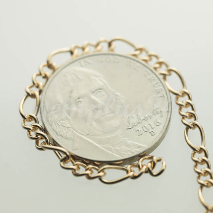 12 ft Long and Short Mother and Son Pinky Gold (Champagne Gold) Plated Chain FIGARO chain 7x3mm - 7x3FIG