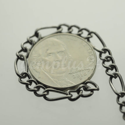 10 feet Gunmetal Plated Chunky Sturdy Heavy Long and Short (3 and 1) Chain FIGARO chain 9x4mm - Necklace Bracelet  - 94FIGA