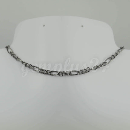 300 feet Gunmetal Plated Chunky Sturdy Heavy Long and Short (3 and 1) Chain FIGARO chain 9x4mm - Necklace Bracelet  - 94FIGA