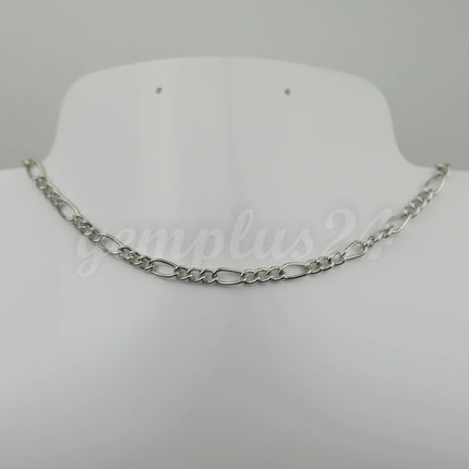 100 feet Rhodium Plated Chunky Sturdy Heavy Long and Short (3 and 1) Chain FIGARO chain 9x4mm - Necklace Bracelet  - 94FIGA