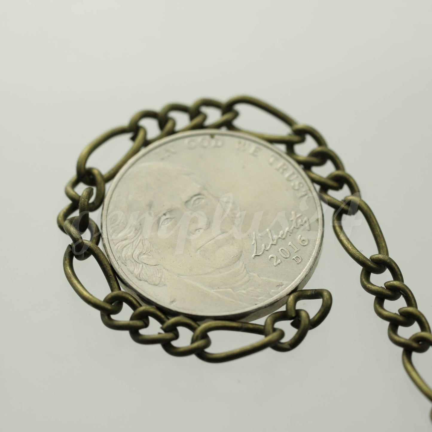 10 feet Antique Brass Plated Chunky Sturdy Heavy Long and Short (3 and 1) Chain FIGARO chain 9x4mm - Necklace Bracelet  - 94FIGA