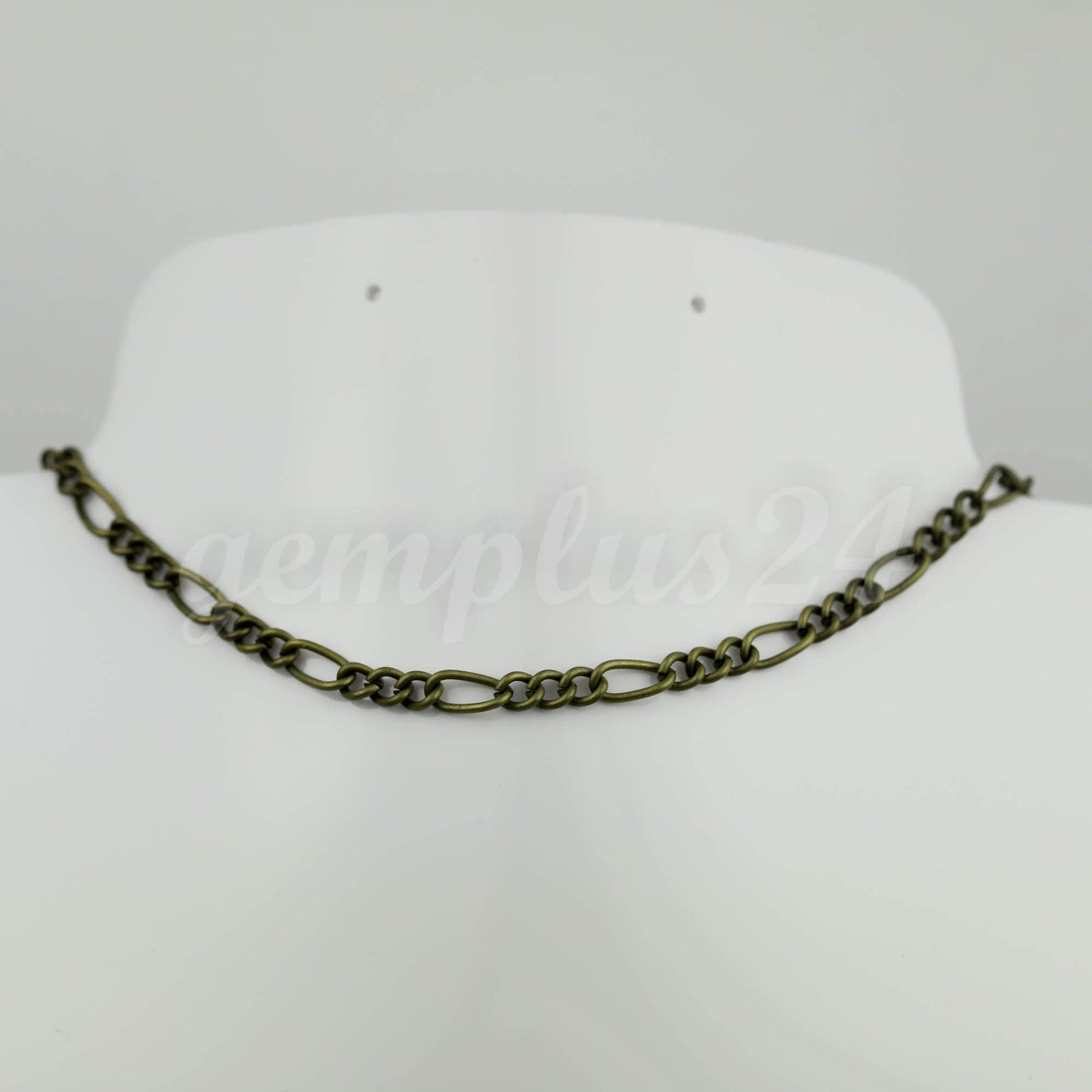 10 feet Antique Brass Plated Chunky Sturdy Heavy Long and Short (3 and 1) Chain FIGARO chain 9x4mm - Necklace Bracelet  - 94FIGA