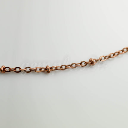 10 ft Antique Copper Satellite Chain Flat BALL Chain - 3x1.7mm SOLDERED link - Antique Bronze Tiny Small Ball Flat Cable - 317FSAT