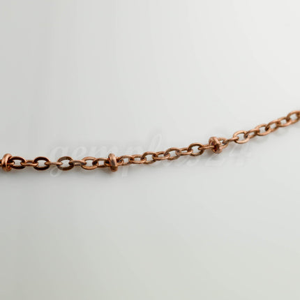 32 ft Antique Copper Satellite Chain Flat BALL Chain - 3x1.7mm SOLDERED link - Antique Bronze Tiny Small Ball Flat Cable - 317FSAT