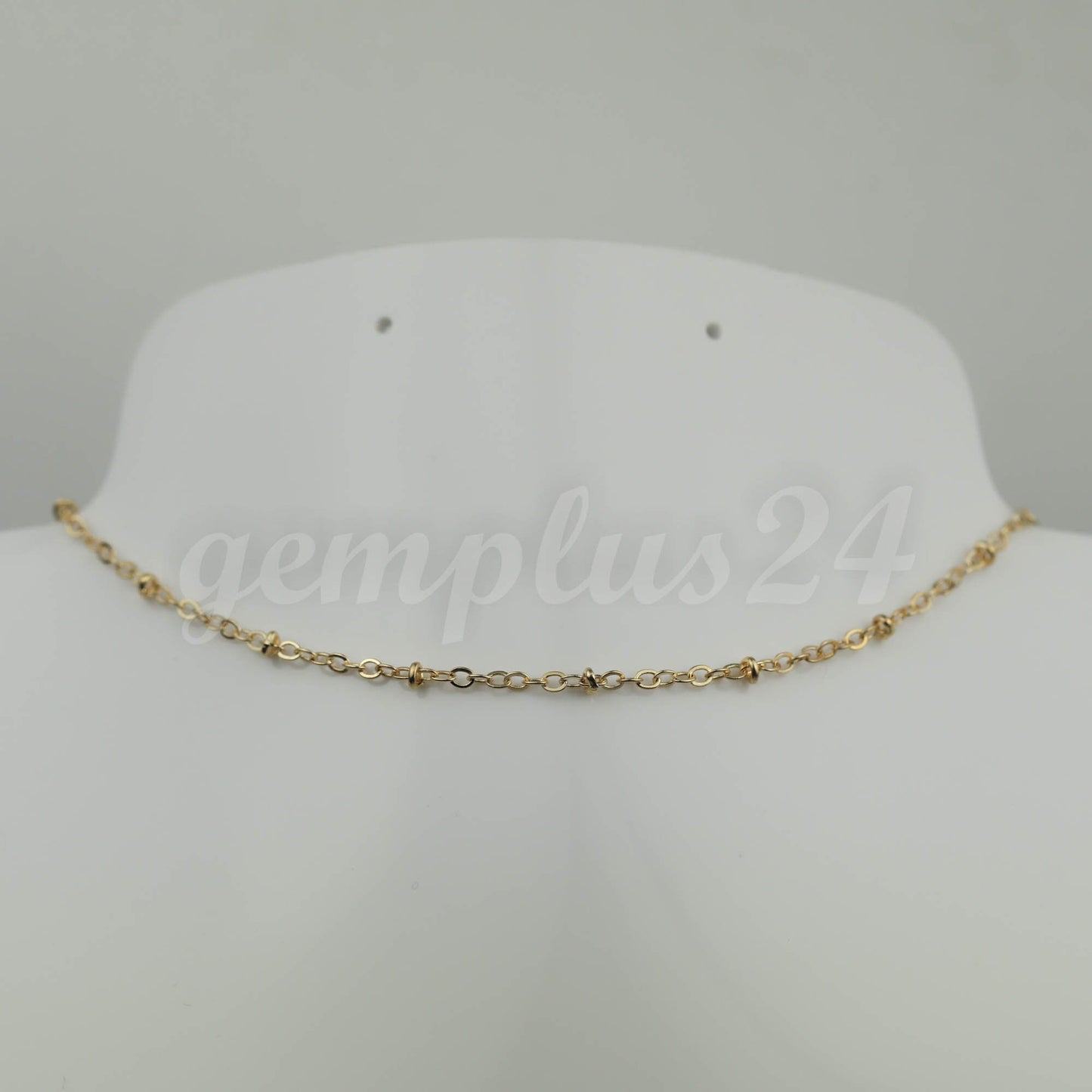 10 ft Pinky Gold (Champagne Gold) Plated Satellite Chain Flat BALL Chain - 3x1.7mm SOLDERED link - Dainty Delicate Chain - Bulk - 317FSAT