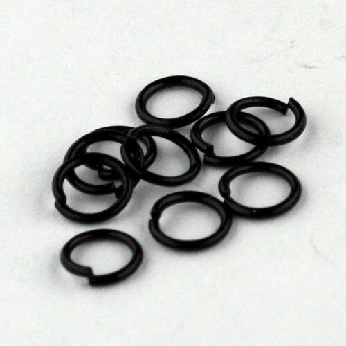 4mm Jump Rings, 200 Black Jump Rings Open 4x0.5mm 24 Gauge 24G Bulk Jumprings Jump Rings Link Connector Open Jump Rings O Ring - 5x4mm