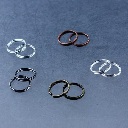 200 pcs of Gunmetal Finished Split Rings - 8mm 21G
