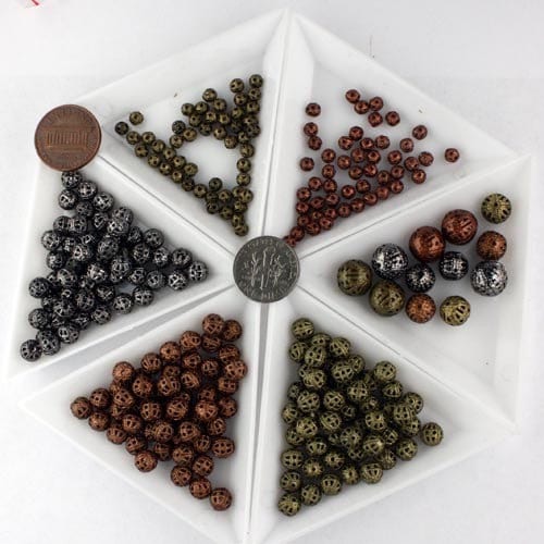 Wholesale Lot 500 pcs of Gold Plated Filigree Round Beads Spacer - 6mm - Ship from California USA