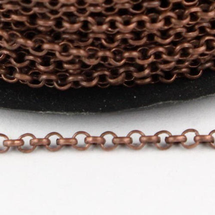 Special Sale 32 feet of Antique Copper Rolo Rollo Chain - 2.0mm 2mm Unsoldered Links -  Wholesale Bulk Jewelry Chain - 20ROLO