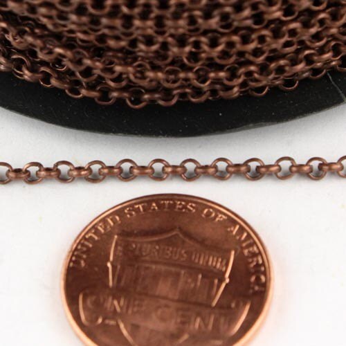 Special Sale 32 feet of Antique Copper Rolo Rollo Chain - 2.0mm 2mm Unsoldered Links -  Wholesale Bulk Jewelry Chain - 20ROLO