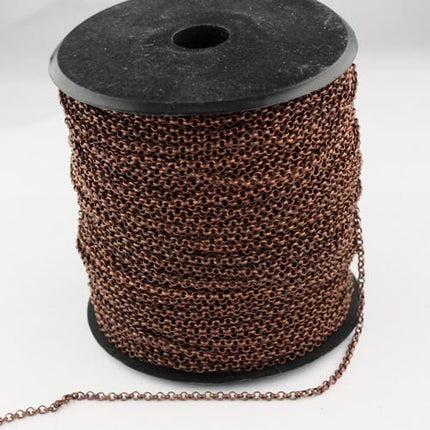 Special Sale 32 feet of Antique Copper Rolo Rollo Chain - 2.0mm 2mm Unsoldered Links -  Wholesale Bulk Jewelry Chain - 20ROLO