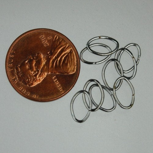 7x5mm OVAL Jump Rings, 200 Gunmetal Oval Jump Rings Jumprings Open 7x5mm 19 Gauge 19G 0.9mm Link Connector 9x7x5mm