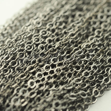 10 feet of Gunmetal Flat Cable Chain 3x3mm Solder Gunmetal Cable Chain -  - 33F