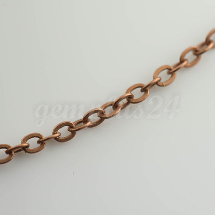 100 feet of Antique Copper Flat Cable Chain 3x3mm Solder Cable Chain  -  - 33F