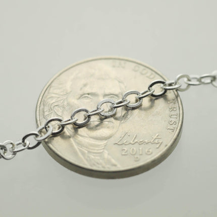 3 feet of Sterling Silver Plated Flat Cable Chain 3x3mm Solder Silver Cable Chain -  - 33F