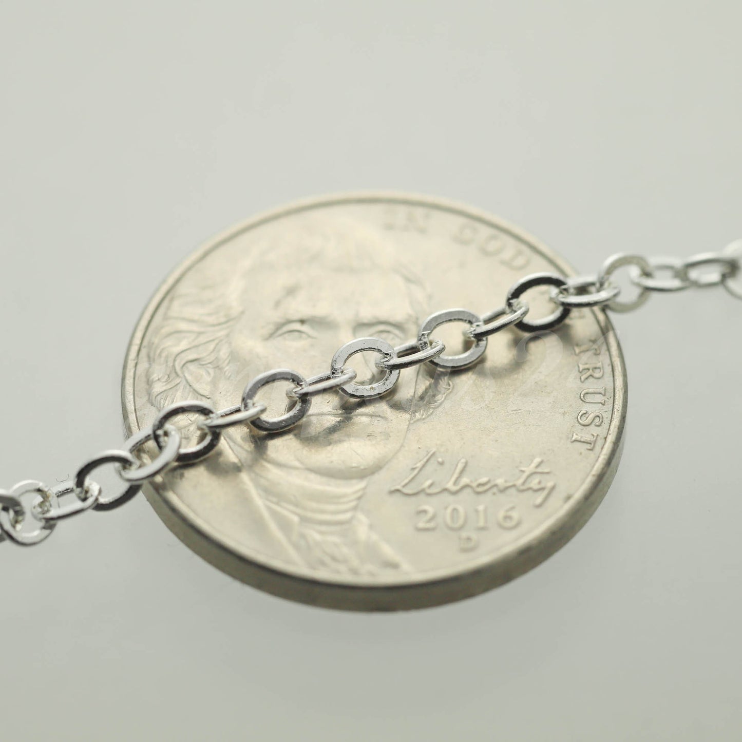 32 feet of Sterling Silver Plated Flat Cable Chain 3x3mm Solder Silver Cable Chain -  - 33F