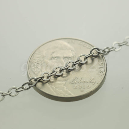 32 feet of Rhodium Plated Flat Cable Chain 3x3mm Solder Rhodium Cable Chain -  - 33F