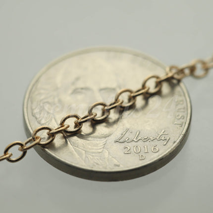 300 feet of Champagne Gold (Pinky Gold) Plated Flat Cable Chain 3x3mm Solder Cable Chain -  - 33F