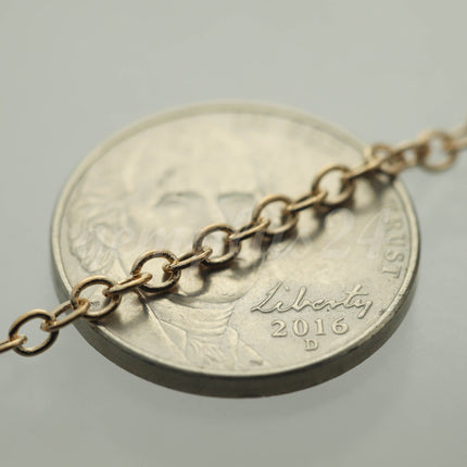 10 feet of Champagne Gold (Pinky Gold) Plated Flat Cable Chain 3x3mm Solder Cable Chain -  - 33F