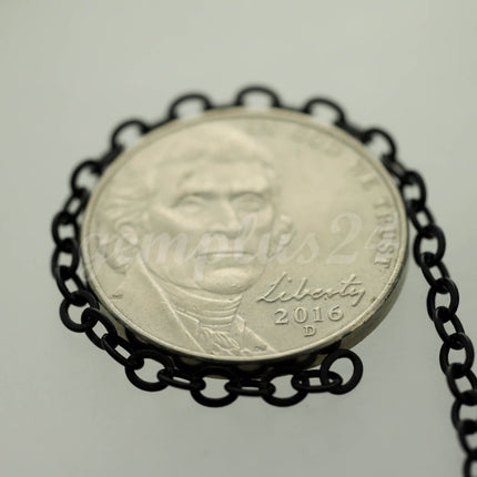 10 feet of Black Finished Flat Cable Chain 3x3mm Solder Black Cable Chain -  - 33F