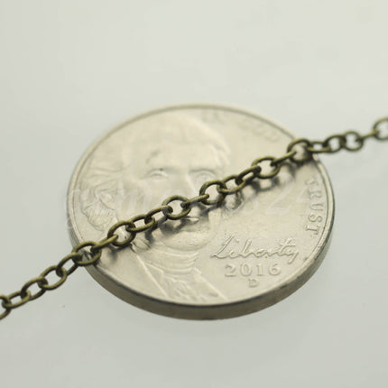 10 ft of Antiqued Brass Round Soldered Chain Dainty Delicate Cable Chain - 2x2.5mm SOLDERED link - Necklace - 225S