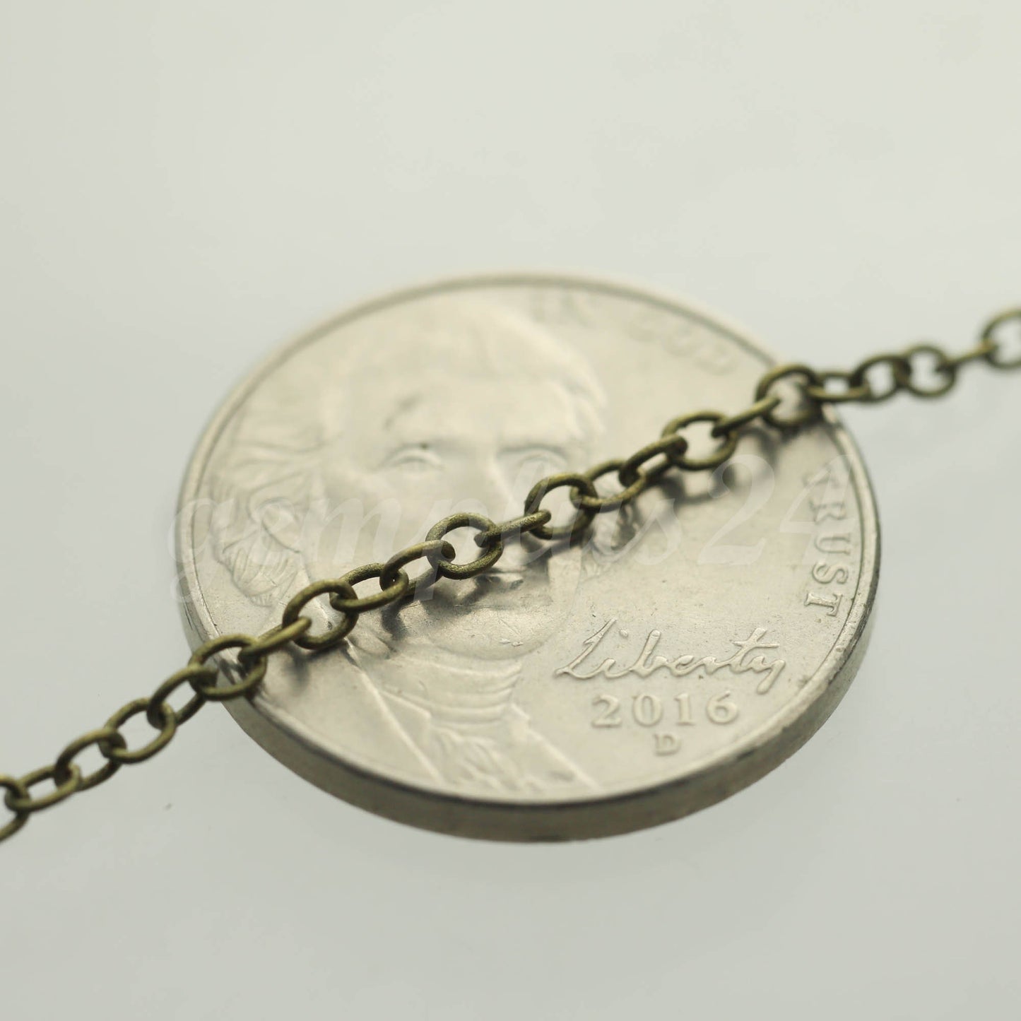 10 ft of Antiqued Brass Round Soldered Chain Dainty Delicate Cable Chain - 2x2.5mm SOLDERED link - Necklace - 225S