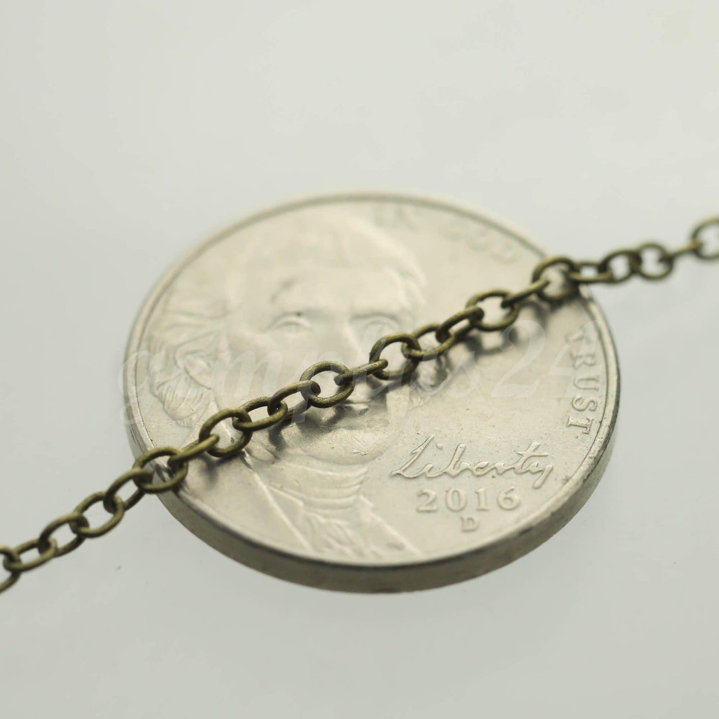 3 ft of Antiqued Brass Round Soldered Chain Dainty Delicate Cable Chain - 2x2.5mm SOLDERED link - Necklace - 225S