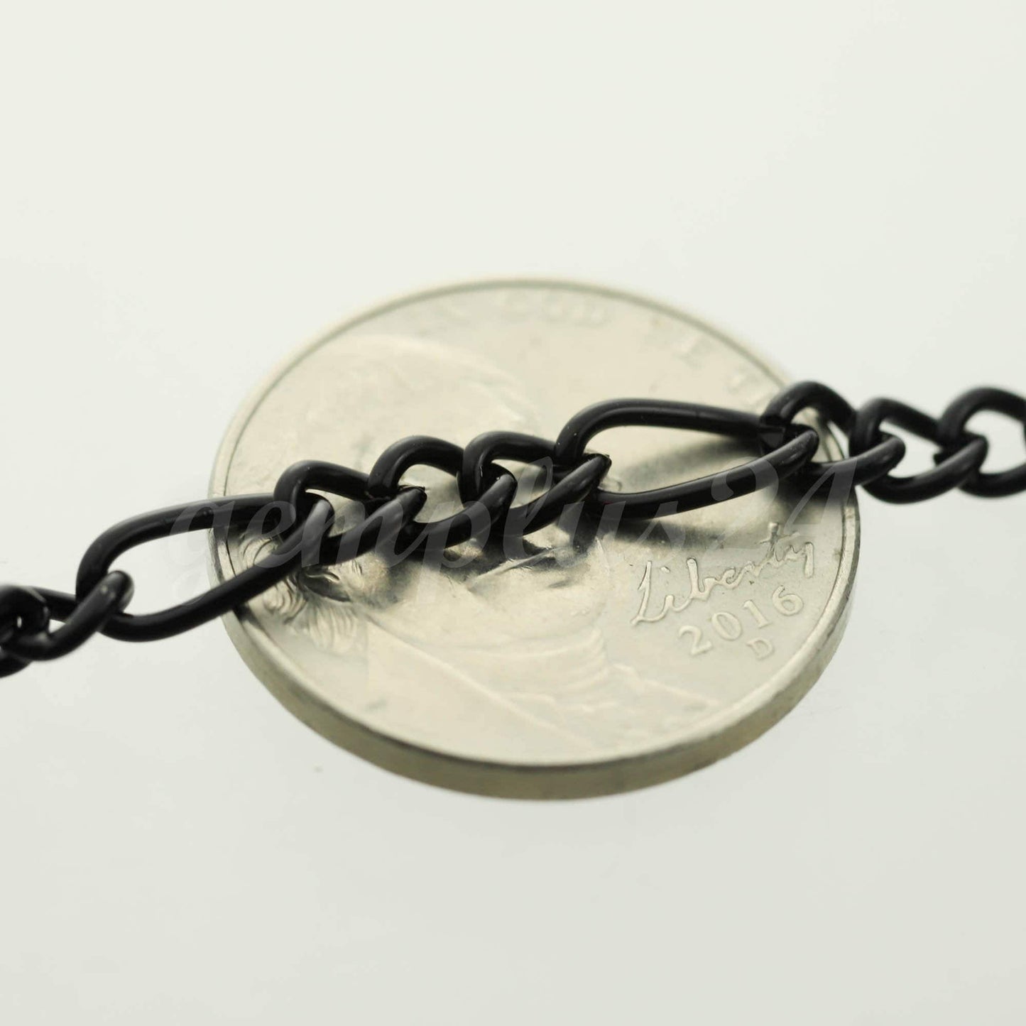 32 feet Black Finished Chunky Sturdy Heavy Long and Short (3 and 1) Chain FIGARO chain 9x4mm - Necklace Bracelet  - 94FIGA