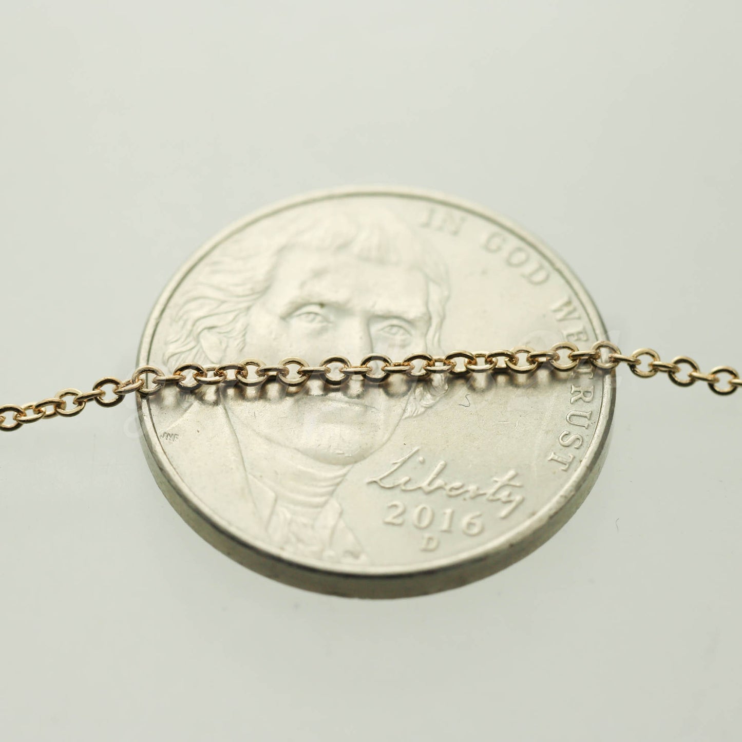 100 ft of Champagne Gold (Pinky Gold) Tiny Dainty Delicate Flat Soldered Necklace Chain - 2mm 2x1.4mm - Free Adequate Jumpring 50pcs - C214F