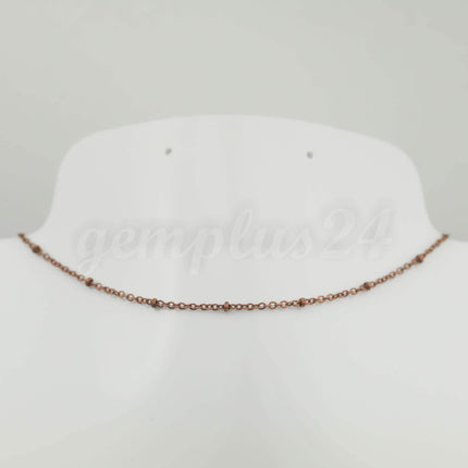 32 ft Antique Copper Satellite Dainty Delicate Chain Flat BALL Chain - 2.4x1.7mm SOLDERED link - Small Ball Flat Cable Chain - 2417FSAT