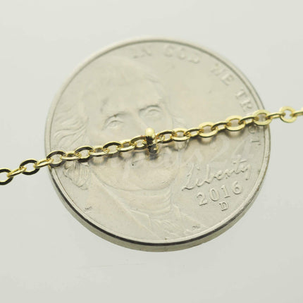 3 ft Pinky Gold (Champagne Gold) Plated Satellite Chain Flat BALL Chain - 2.4x1.7mm SOLDERED link - Dainty Chain - Bulk - 2417FSAT