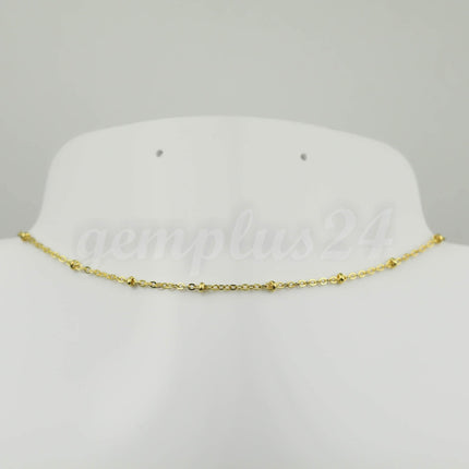 100 ft Pinky Gold (Champagne Gold) Plated Satellite Chain Flat BALL Chain - 2.4x1.7mm SOLDERED link - Dainty Chain - 2417FSAT
