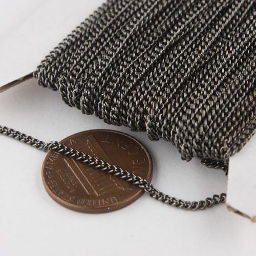 300 ft Gunmetal Solder Curb Chain - 1.6mm SOLDERED Link - 1.6S