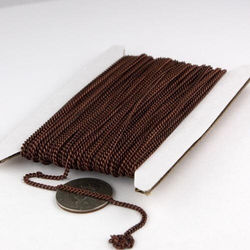 100 ft Antique Copper Solder Curb Chain - 1.6mm SOLDERED Link - 1.6S