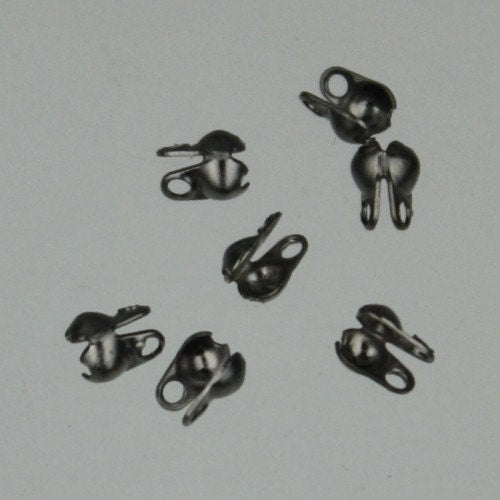 Wholesale Lot 300 ft Plastic spool of Gunmetal plated ball chain - 1.5mm with 100 pcs of Connectors (crimp) - 15BALL