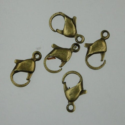 100 pcs Antique Brass iron lobster claw clasp - 12mm - LOB12I