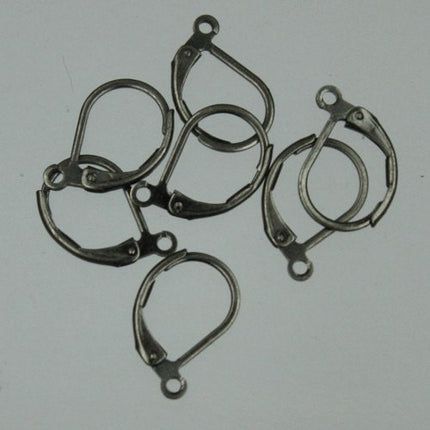 50 Gunmetal Leverback Earrings earwire 10X15mm