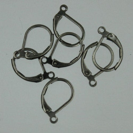 500 Gunmetal Leverback Earrings earwire 10X15mm