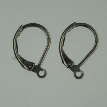 500 Gunmetal Leverback Earrings earwire 10X15mm