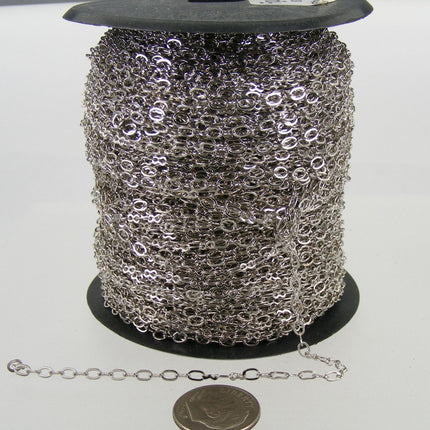 10  ft spool of Rhodium SOLDERED Figure 8 Connector Chain - 4x3mm links - 843F