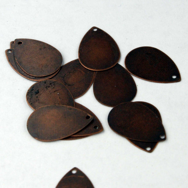 50 pcs of Antiqued Copper finished filigree Tear Drop drops dangle pendant charm 19x13mm