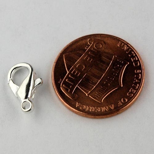 30 pcs of Silver Finished on NEW Alloy Lobster claw clasp - 12X7mm - LOB12A