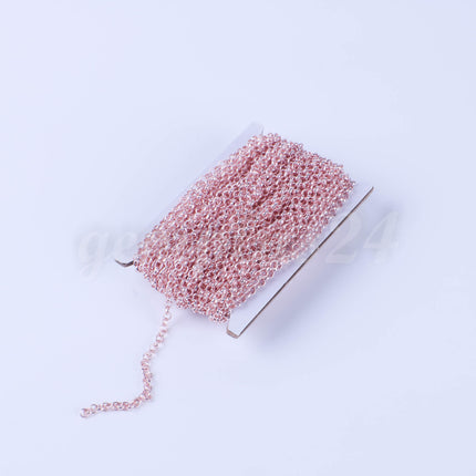300 feet TARNISH Resistant Tarnish FREE Anti Tarnished Rose Gold Plated Rolo Chain bulk - 3.2mm SOLDERED Link AT3.2BL