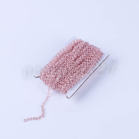 300 feet TARNISH Resistant Tarnish FREE Anti Tarnished Rose Gold Plated Rolo Chain bulk - 3.2mm SOLDERED Link AT3.2BL