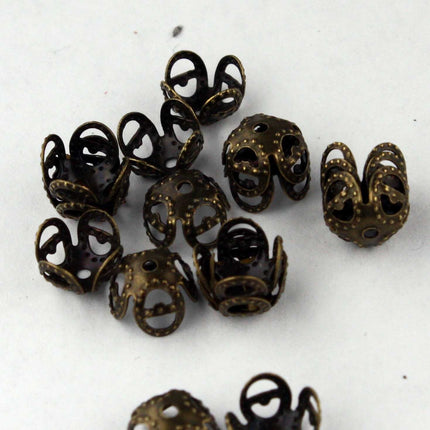 300 pcs of Antique Brass Finished Filigree beads cap 8mm