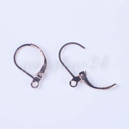 New 50 Pcs ROSE Gold Plated Leverback ever back Earrings Earwire - 10X16mm