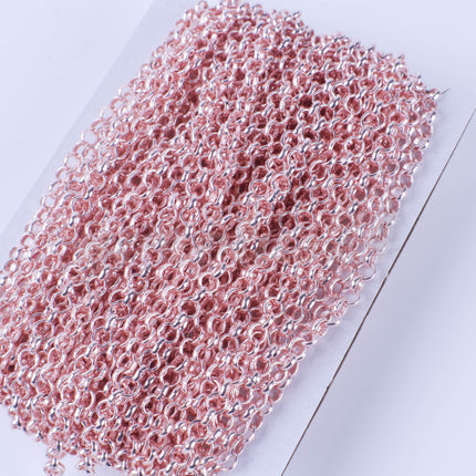 3 feet TARNISH Resistant Tarnish FREE Anti Tarnished Rose Gold Plated Rolo Chain bulk - 3.2mm SOLDERED Link AT3.2BL